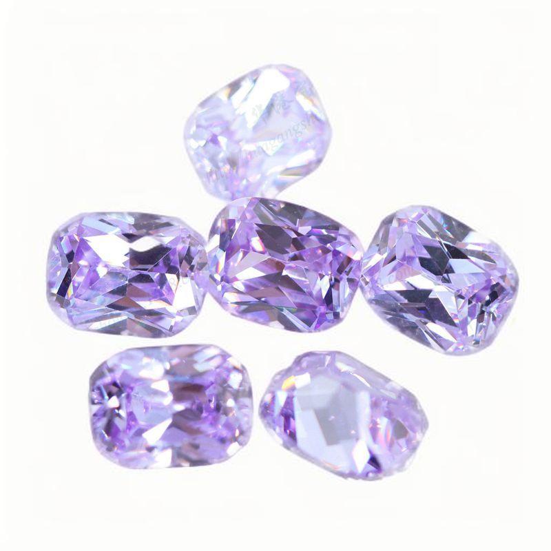 肥长方形石变蓝锆石裸石 枕形变兰色合成CZ彩色宝石批发