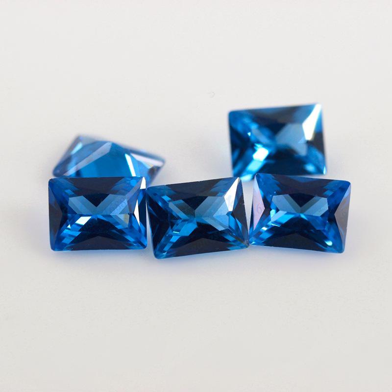 长方形直角119#尖晶裸石批发 车花尖底人造119号蓝宝石