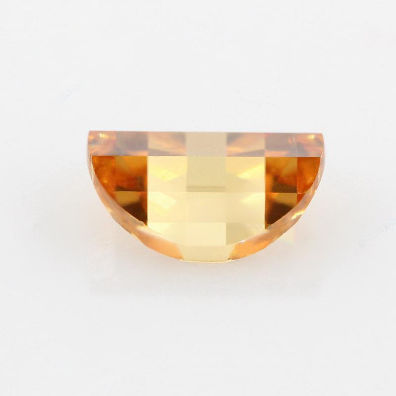 香槟色锆石元宝形裸石钻 弧形人造彩色宝石饰品钻批发