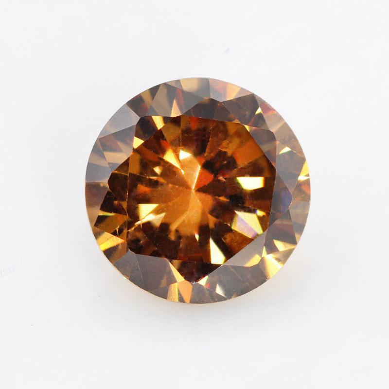 5A圆形咖啡色锆石裸石批发 皓石裸石梧州CZ咖啡锆宝石