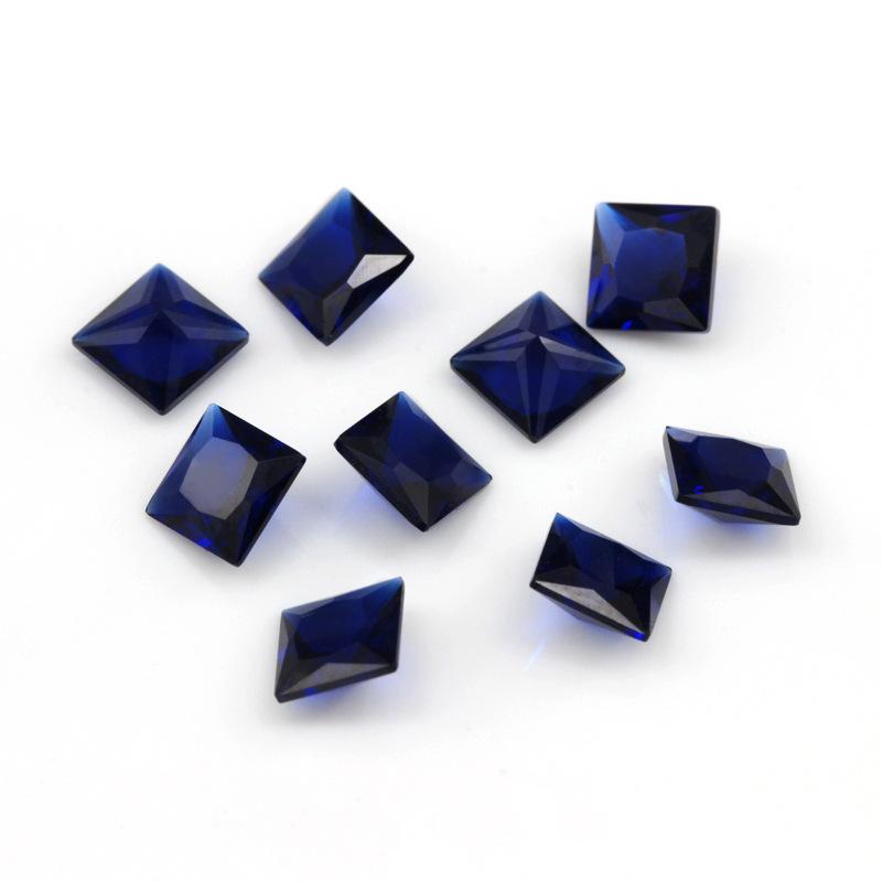 正方形直角114#蓝尖晶石 114号公主方尖晶兰宝石裸石戒