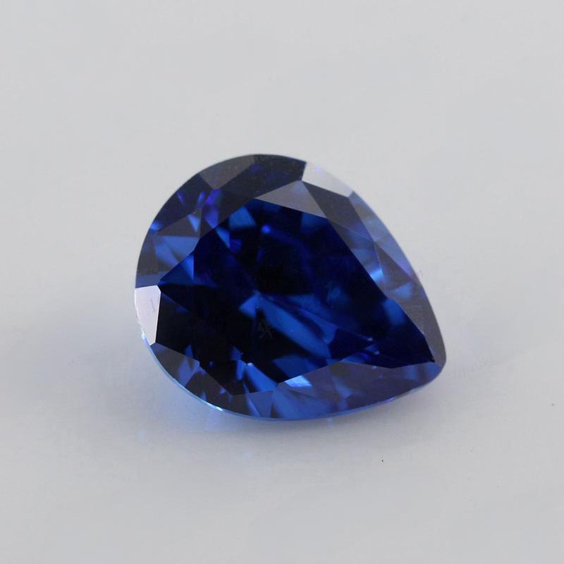 梨形兰锆裸石批发 水滴形宝蓝锆石 蓝宝石皓石彩色戒面
