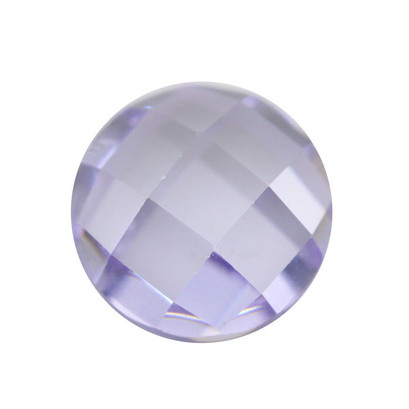 圆形平底龟面变蓝锆裸石 变兰色合成立方氧化锆耳环吊坠