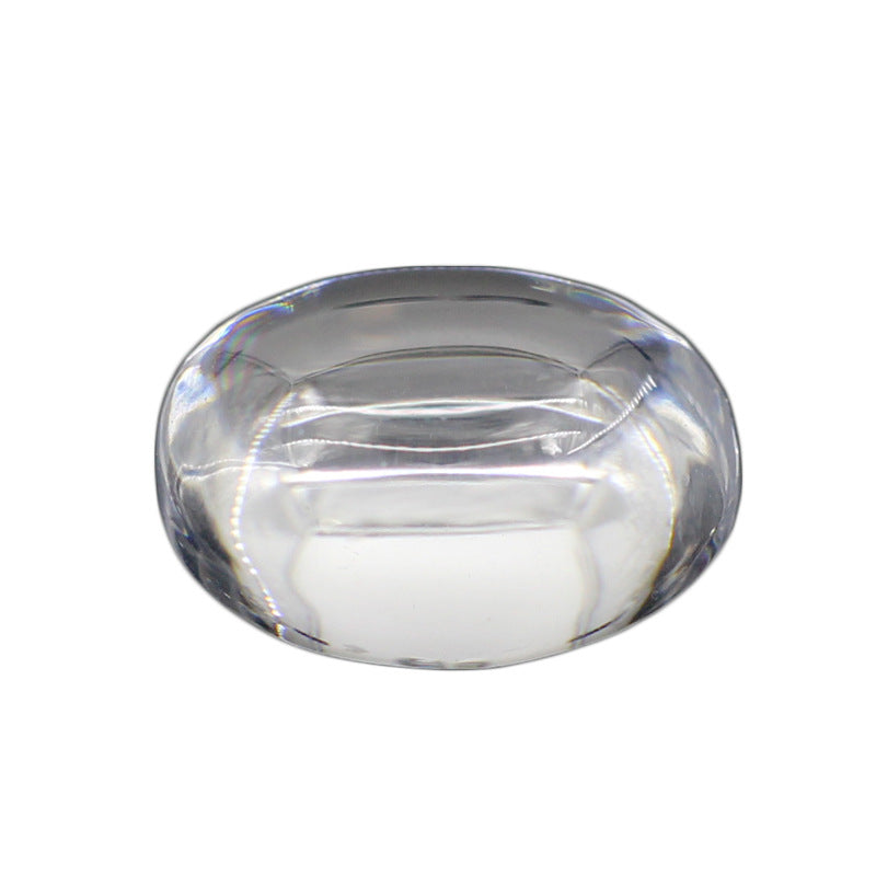 蛋形平底素面白色锆石裸石 椭圆形白锆弧面合成仿钻裸钻