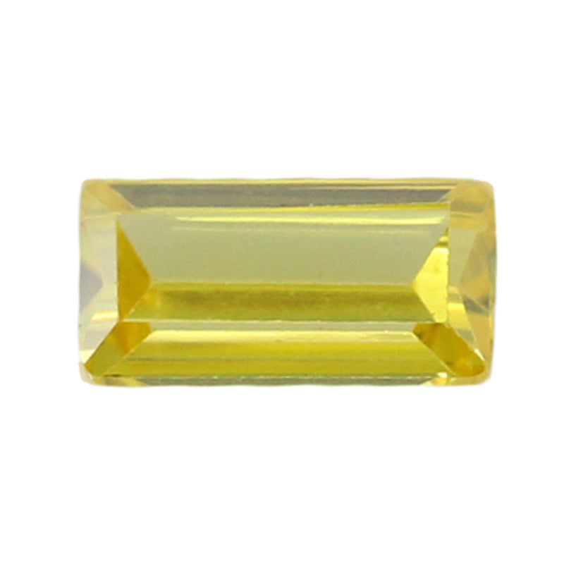 长方形直角车平金黄色锆石裸石 合成彩色宝石镶嵌手表