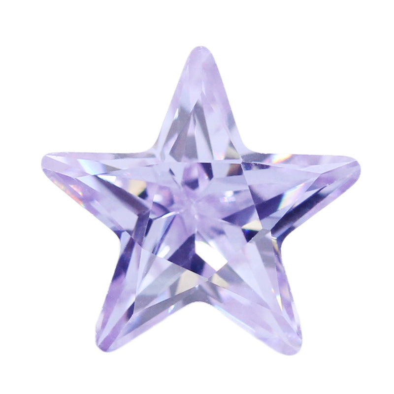 五角星形变蓝色锆石裸石 变兰人造宝石梧州彩色皓石AAA