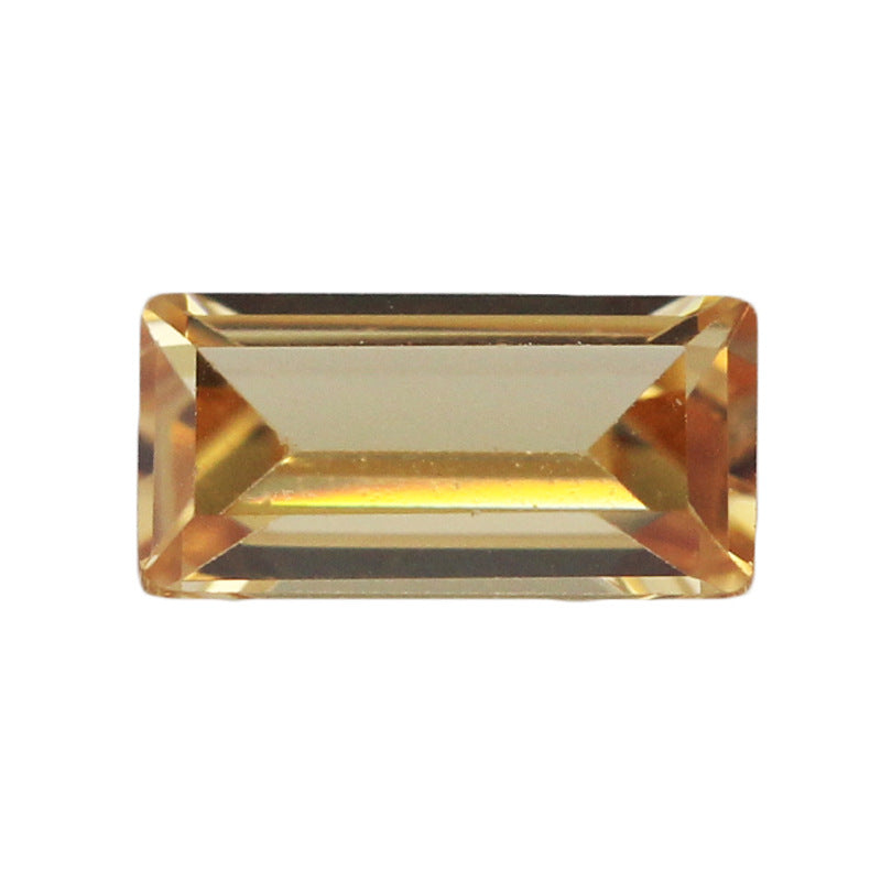长方直角车平香槟色锆石裸石 长方形人工宝石镶嵌手表钻