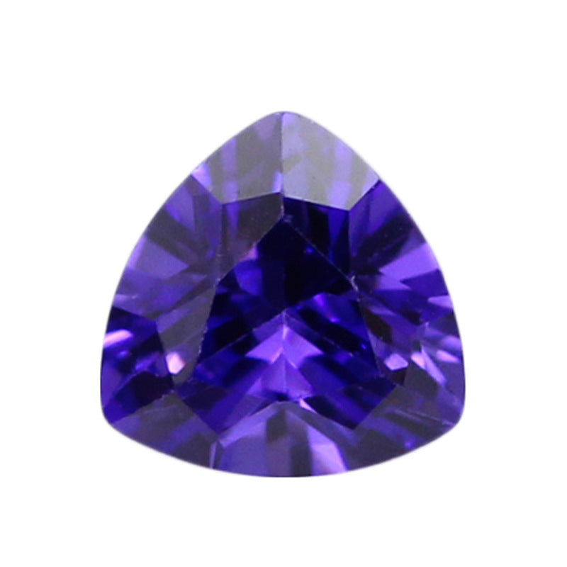 肥三角形紫蓝锆石裸石 胖三角紫罗兰人造CZ宝石戒面首饰