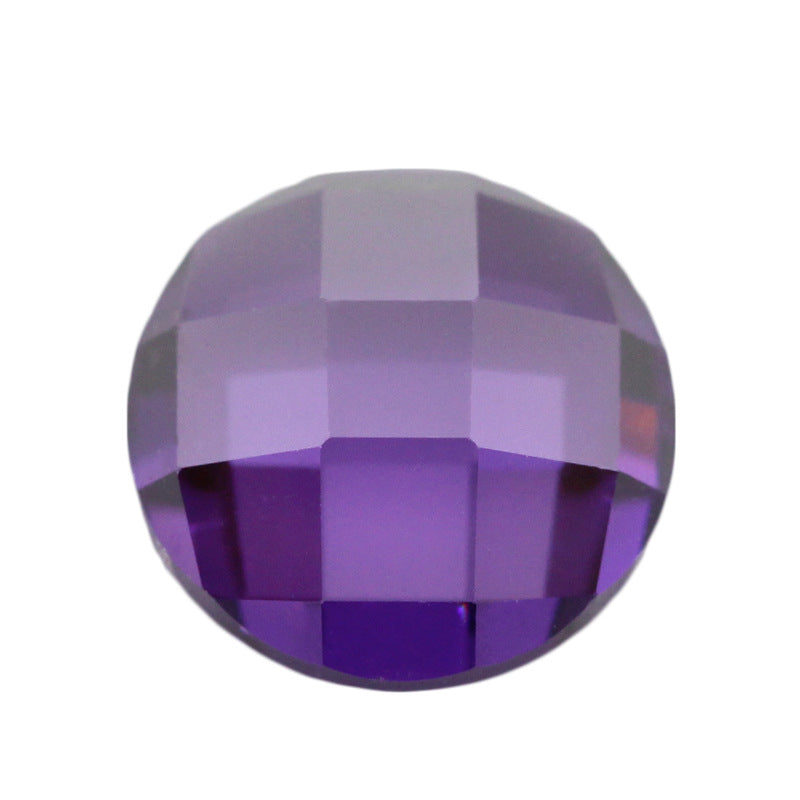 圆形平底龟面紫红色裸石 格子面镶嵌项链戒指饰品主石