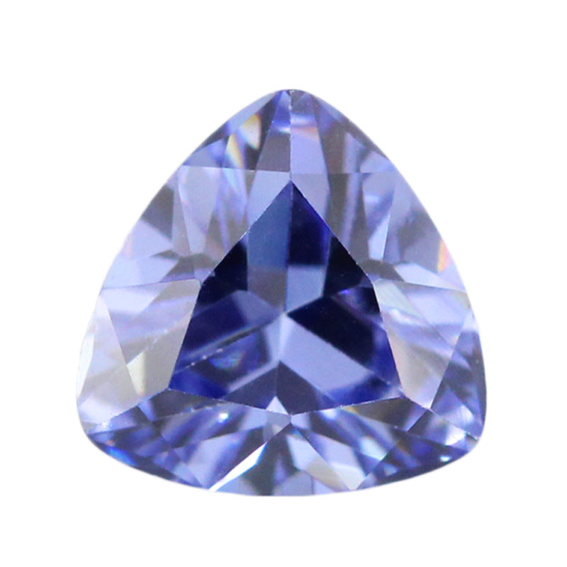 肥三角形浅坦桑兰锆石裸石 胖三角合成浅坦桑蓝宝石仿钻