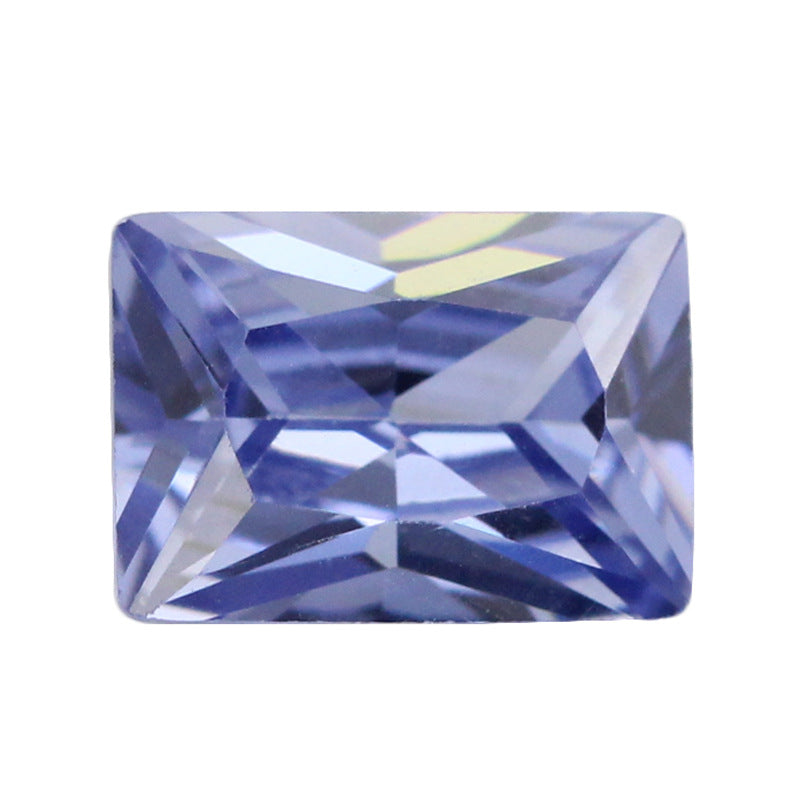 长方形直角车花浅坦桑兰锆石裸石 戒面尖底坦桑蓝皓石