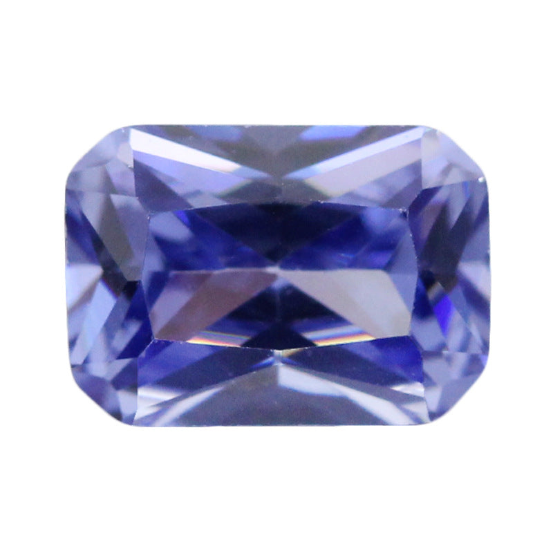 长方形倒角车花浅坦桑蓝锆石裸石 小八角浅坦桑兰美甲钻