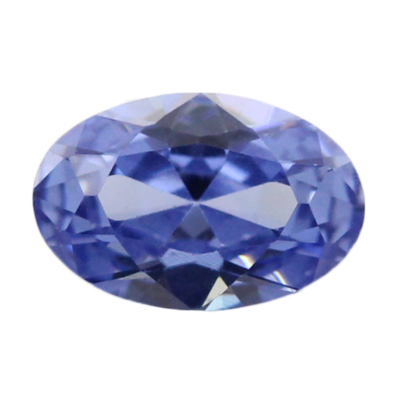 蛋形浅坦桑蓝色锆石裸石 椭圆形浅坦桑兰人造CZ锆石裸钻