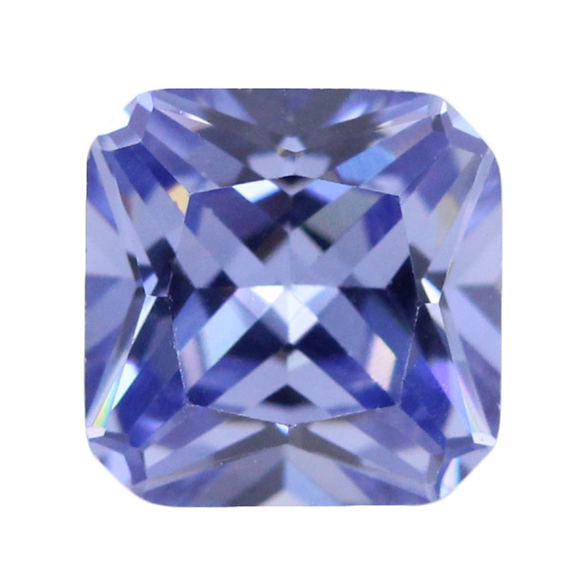 正方倒角浅坦桑蓝锆石 人造小八角浅坦桑兰裸石戒指主石