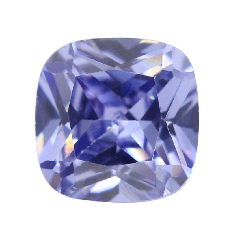 肥正方形浅坦桑蓝锆石裸石 枕形浅坦桑兰戒面戒指主石