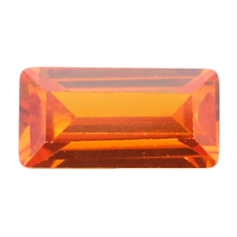 长方形直角车平桔红色锆石裸石 人造橘红宝石镶嵌饰品