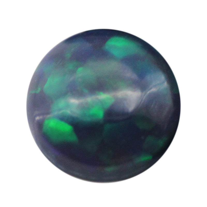 圆形平底素面合成欧泊半宝石 人造合成澳宝戒面裸石FH10
