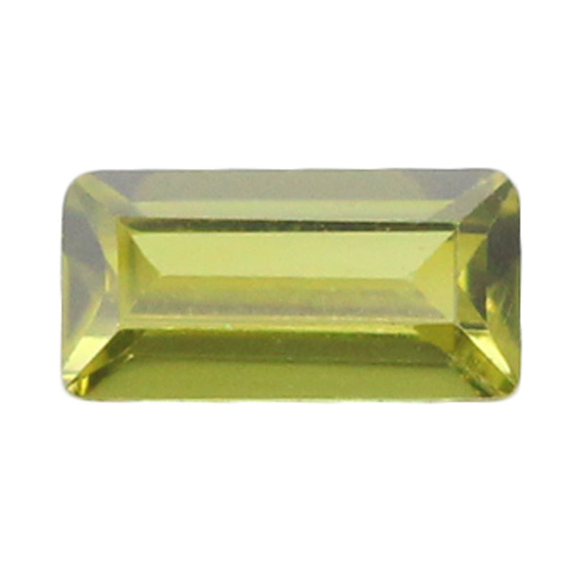 长方形直角车平橄榄绿色锆石裸石 人工合成CZ宝石镶珠宝