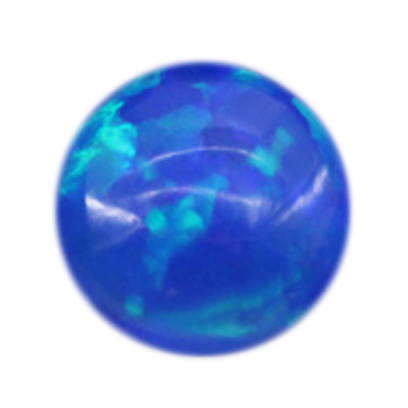 圆形平底素面人造合成澳宝戒面宝石 合成欧泊火彩FI01