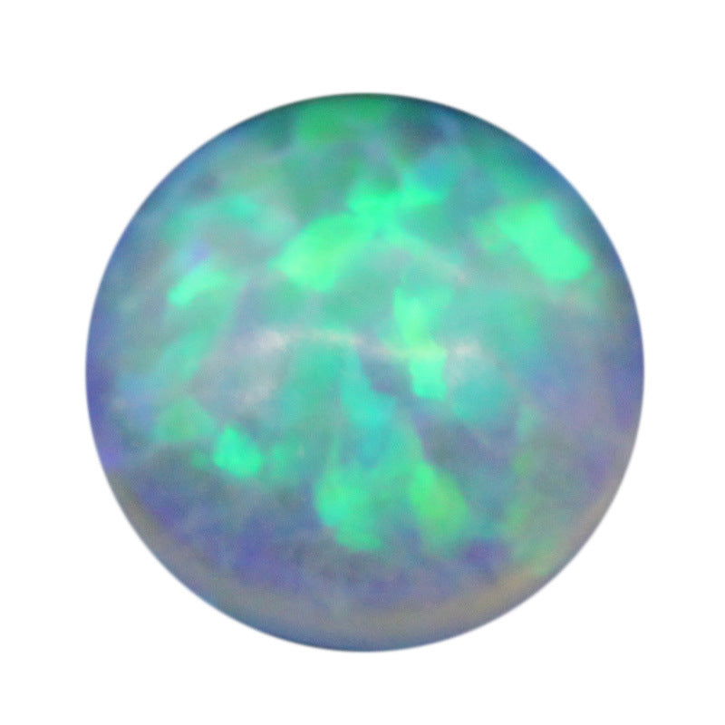 圆形平底素面彩色欧泊OPAL 人造合成澳宝戒面镶首饰FI14