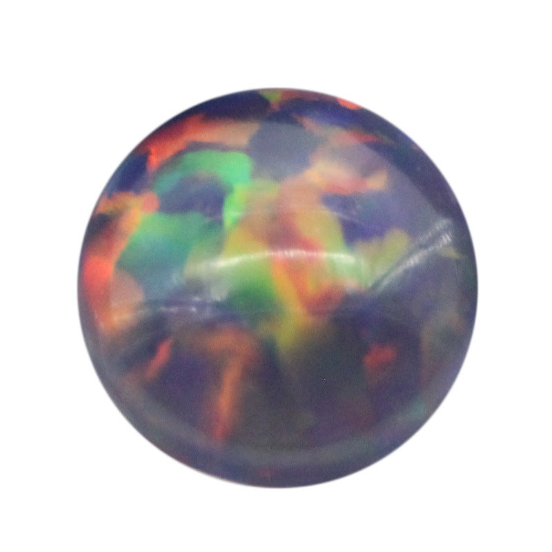 圆形平底素面合成澳宝OPAL 人造欧泊彩色宝石裸石FI12