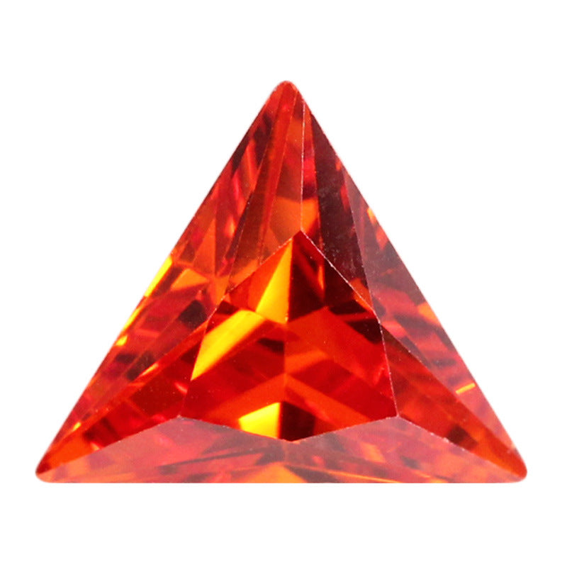 三角形直角桔红锆裸石 橘红色合成立方氧化锆戒面镶饰品