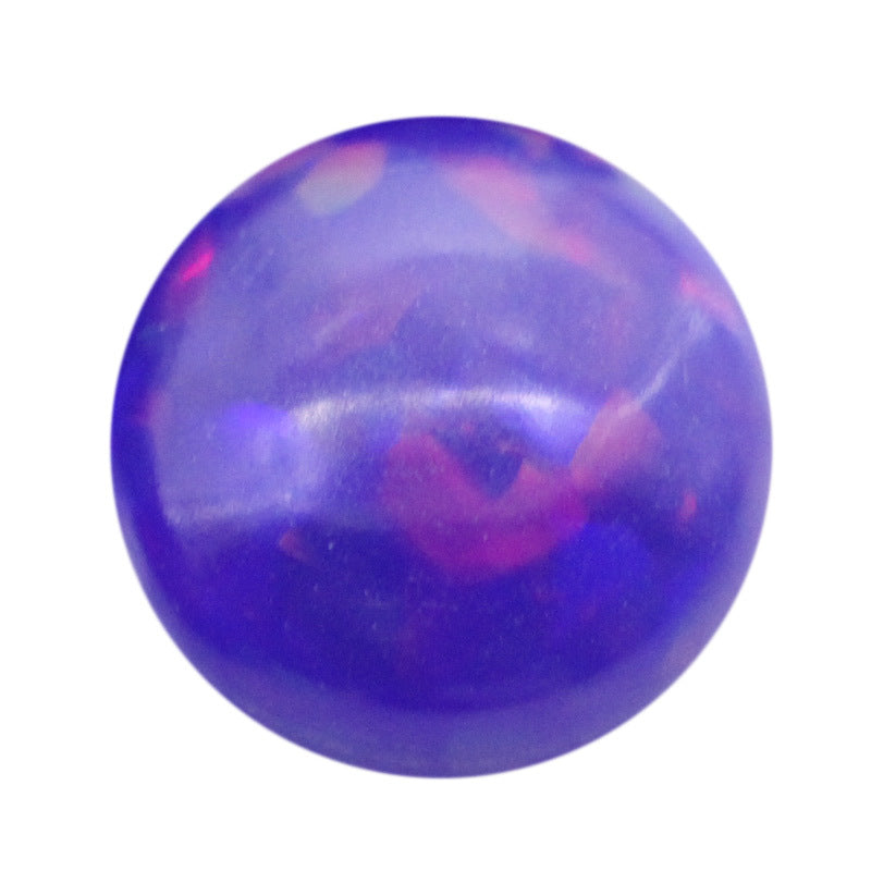 圆形人造合成澳宝裸石 素面紫蓝色合成欧泊火彩裸钻FH21