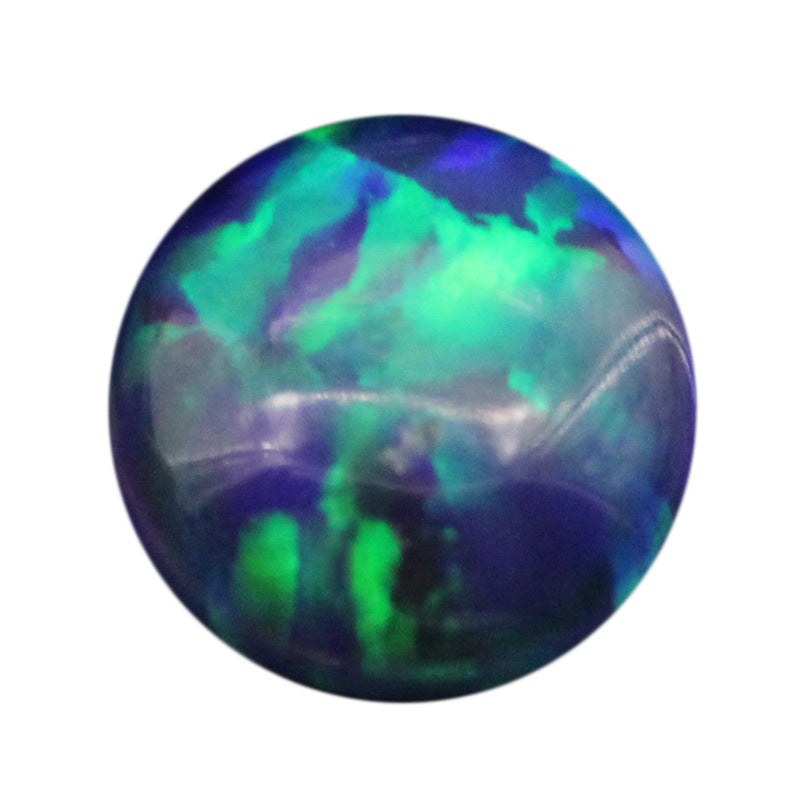 圆形人造合成澳宝裸石 平底素面合成彩色欧泊半宝石FI10