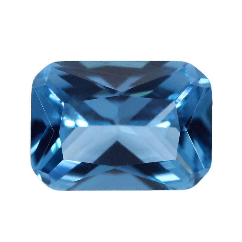 长方形倒角车花120#蓝尖晶裸石 小八角人造蓝宝石饰品钻