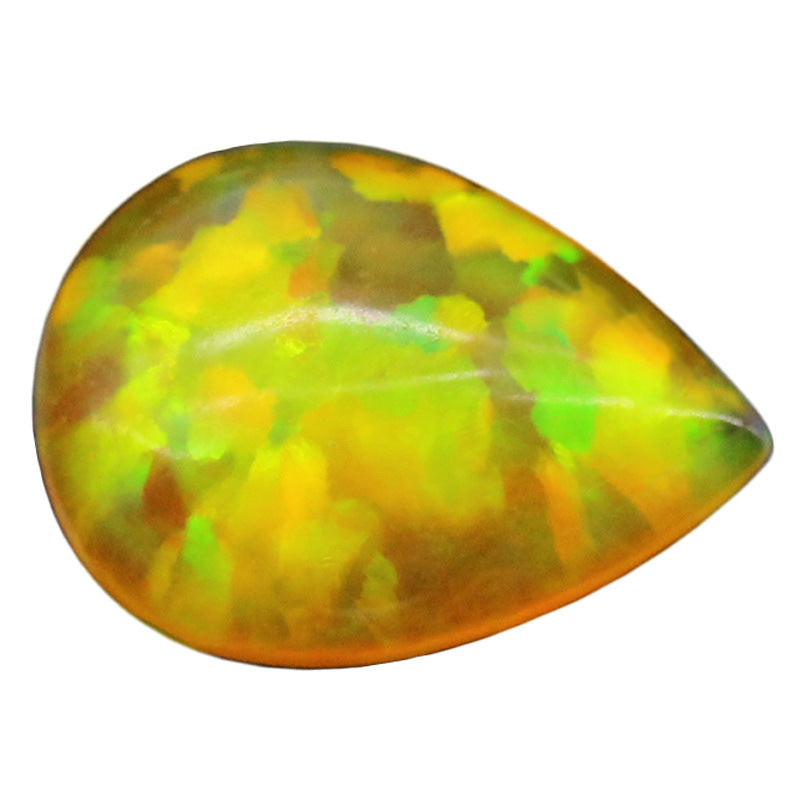 梨形人造欧泊石裸石戒面OPAL 彩色澳宝宝石平底素面FI08