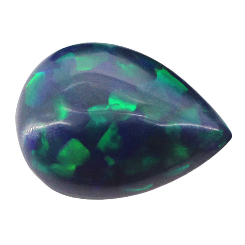 梨形合成欧泊石宝石戒面裸石 OPAL合成澳宝平底素面FH10