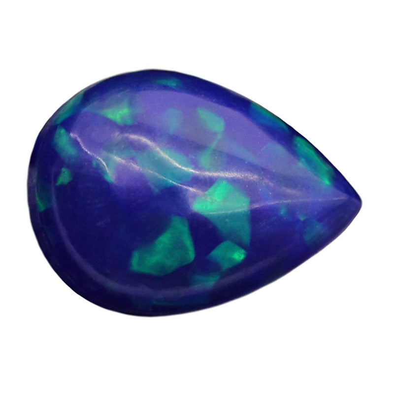 梨形彩色合成澳宝宝石戒面裸石 OPAL平底素面欧泊石FH09