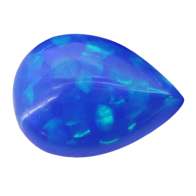 梨形平底素面欧泊石人造裸石 合成澳宝戒面彩色宝石FH03