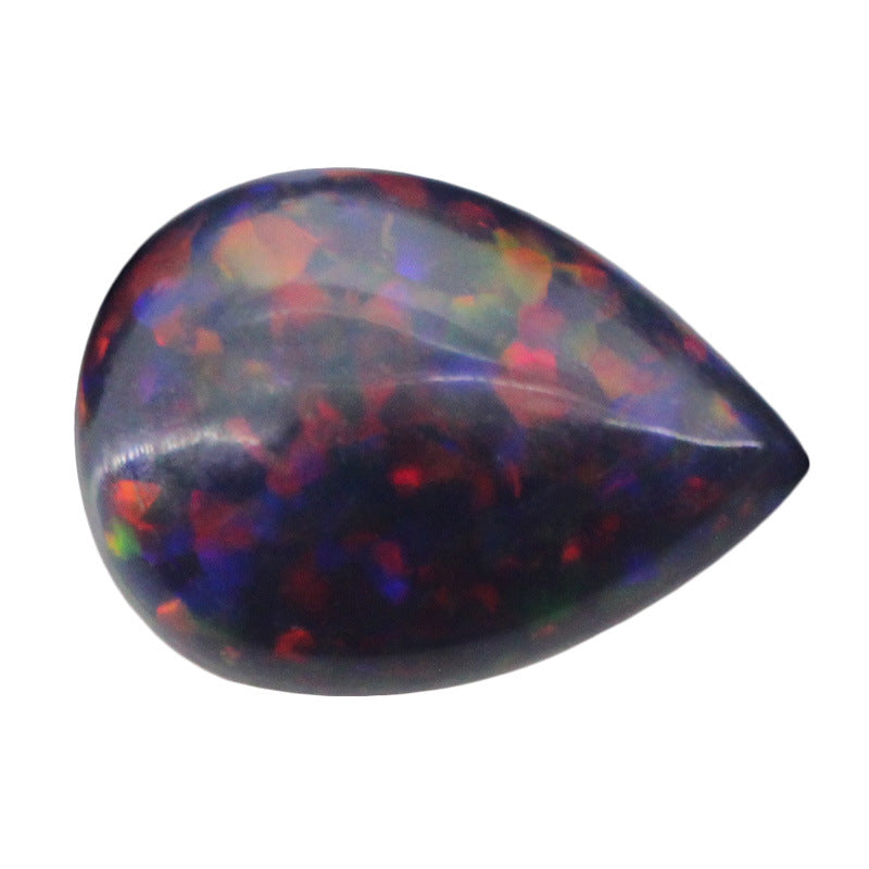 梨形人造彩色合成澳宝宝石裸石 水滴形平底素面欧泊FH22