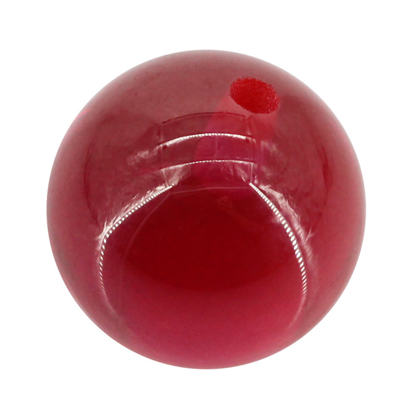 圆球5#红刚玉半孔球形裸石 圆珠打孔光珠合成红宝石光面