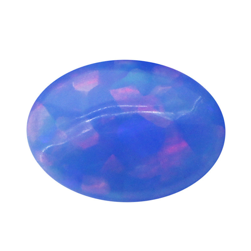 蛋形平底素面彩色欧泊石宝石裸石 椭圆形合成澳宝FH14