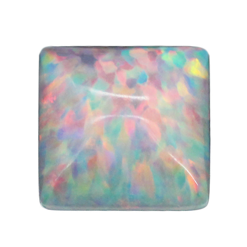 正方形直角欧泊石合成OPAL 公主方平底素面合成澳宝FI06