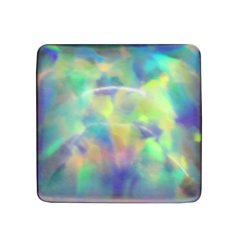 正方直角车花OPAL合成澳宝裸石 平底素面欧泊半宝石FI05