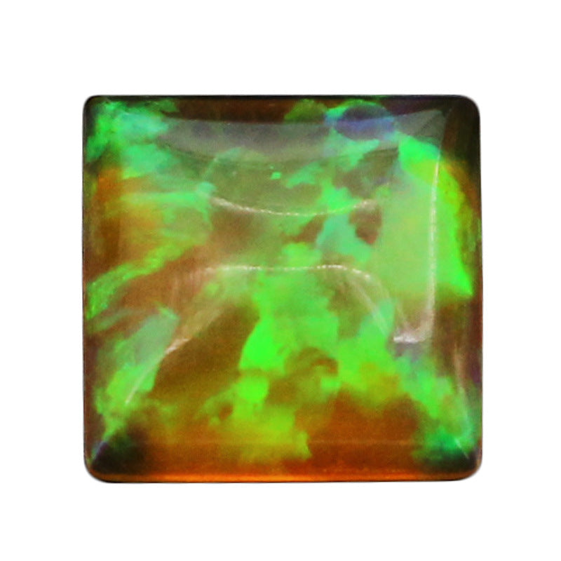 正方形直角合成澳宝宝石裸石 公主方平底素面欧泊石FI07