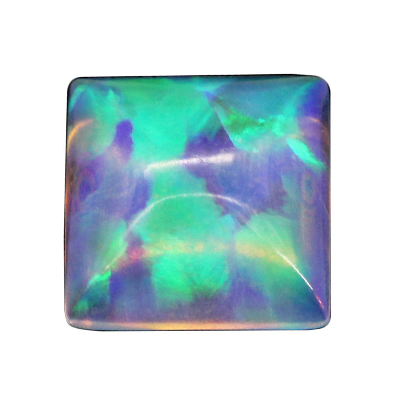 正方形直角平底素面OPAL 公主方人造合成澳宝欧泊石FI04