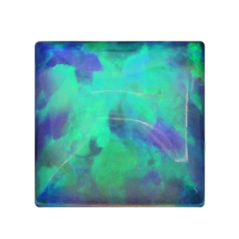 正方形平底素面合成澳宝裸石 公主方人造欧泊石宝石FI14