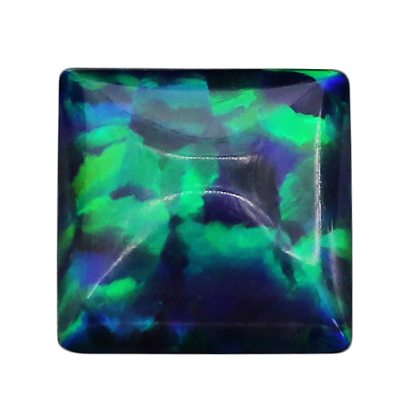 正方形平底素面欧泊石裸石 公主方直角人造合成澳宝FI10