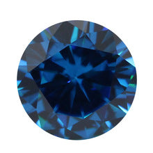 5A圆形深海蓝锆戒面裸石尖底 人造深海蓝宝石海蓝色皓石