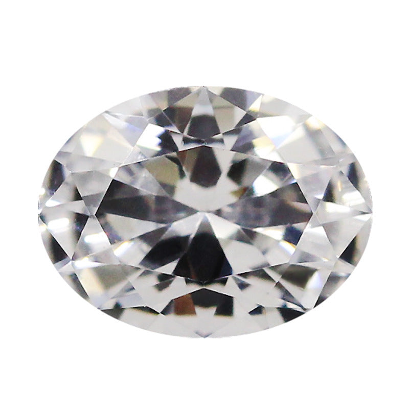 蛋形12#白刚玉戒面白蓝宝裸石 椭圆形人造合成无色宝石