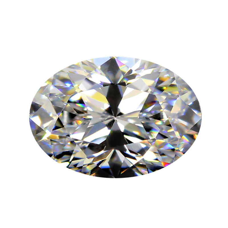 蛋形9A级白色锆石裸石高仿钻 椭圆形人造CZ宝石镶嵌珠宝