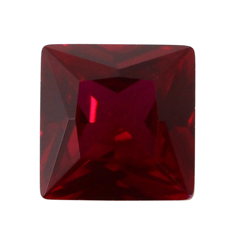 正方形直角8#红刚玉裸石 公主方鸽血红Ruby合成红宝石