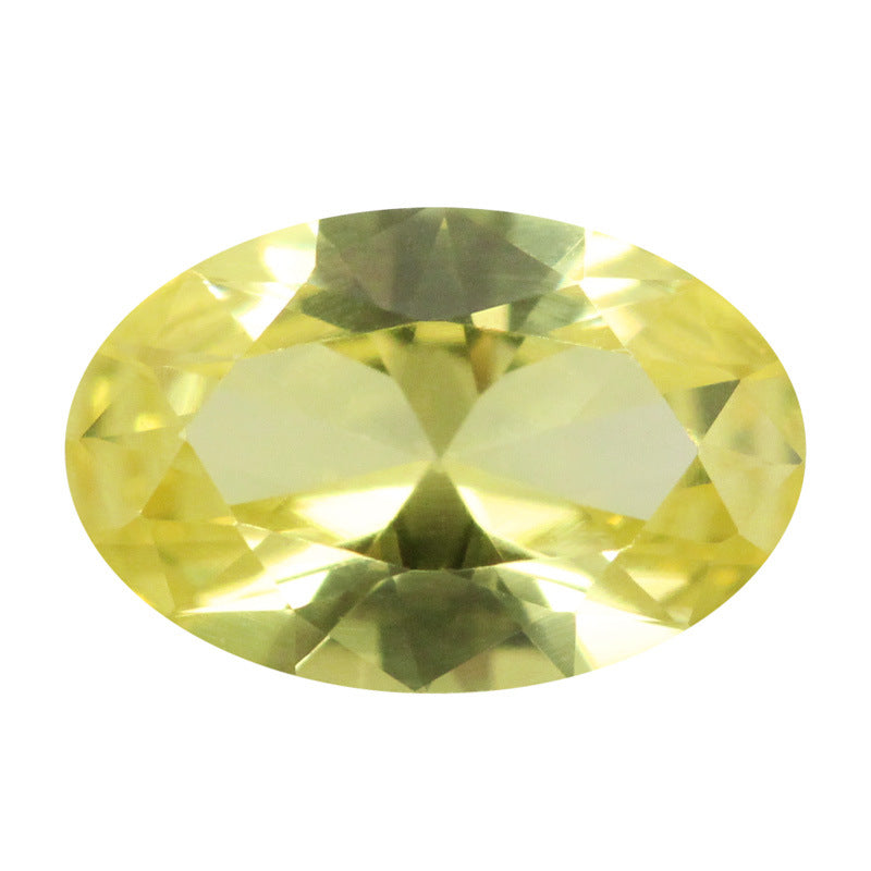 蛋形黄色刚玉尖底戒面椭圆形20#黄刚玉合成蓝宝石主石