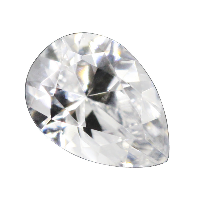 梨形12#白刚玉戒面裸石尖底 水滴形人造白蓝宝首饰主石