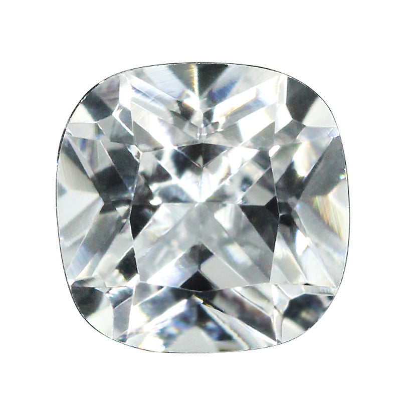 肥正方12#白刚玉戒面裸石 枕形人造白蓝宝耐高温蜡镶石