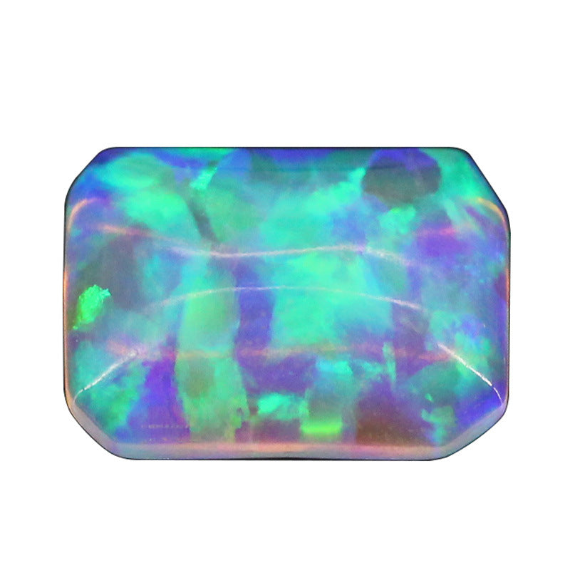 长方倒角人造欧泊石宝石裸石 平底素面合成澳宝主石FI04